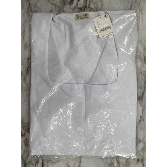 Free People NWT Truth or Square Bodysuit Long Sleeve Square Neck White Large New - Picture 10 of 11